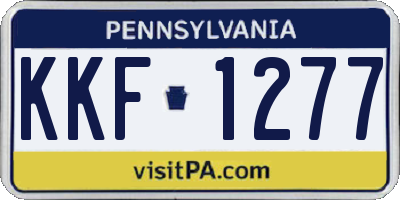 PA license plate KKF1277