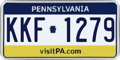 PA license plate KKF1279