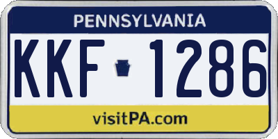 PA license plate KKF1286