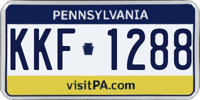 PA license plate KKF1288