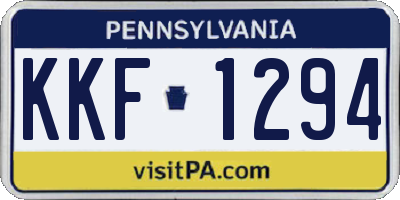 PA license plate KKF1294