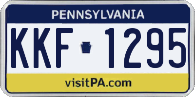 PA license plate KKF1295