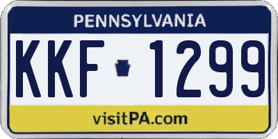 PA license plate KKF1299