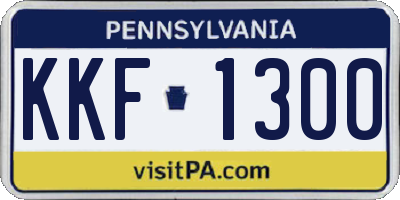 PA license plate KKF1300