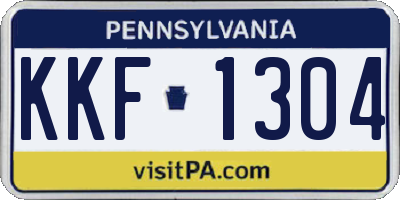 PA license plate KKF1304