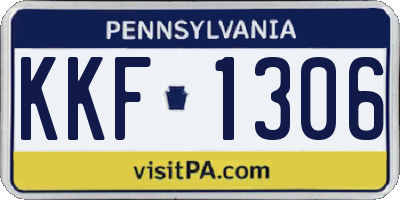 PA license plate KKF1306