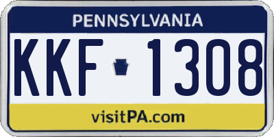 PA license plate KKF1308