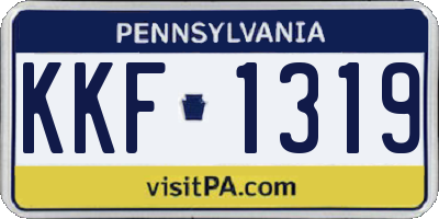 PA license plate KKF1319
