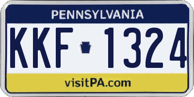 PA license plate KKF1324