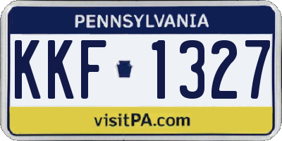 PA license plate KKF1327