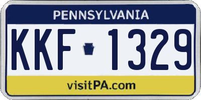 PA license plate KKF1329