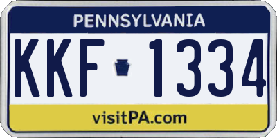 PA license plate KKF1334