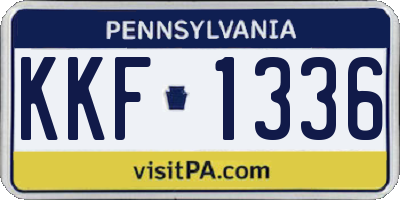 PA license plate KKF1336