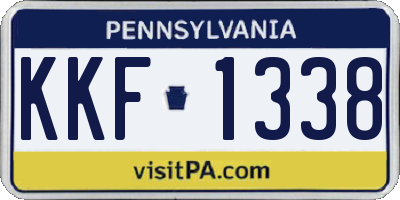 PA license plate KKF1338