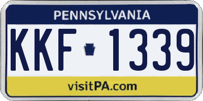 PA license plate KKF1339