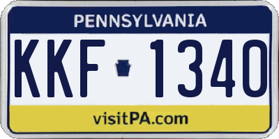 PA license plate KKF1340