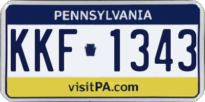 PA license plate KKF1343