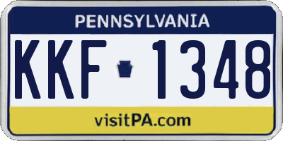 PA license plate KKF1348
