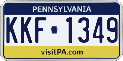 PA license plate KKF1349