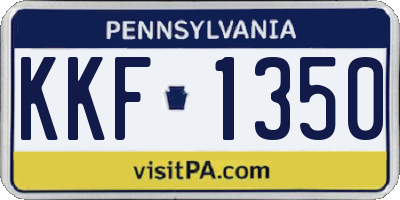 PA license plate KKF1350