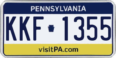 PA license plate KKF1355