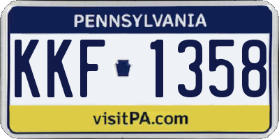 PA license plate KKF1358