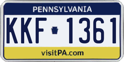 PA license plate KKF1361