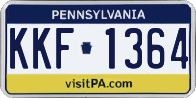 PA license plate KKF1364