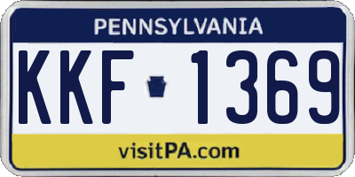 PA license plate KKF1369