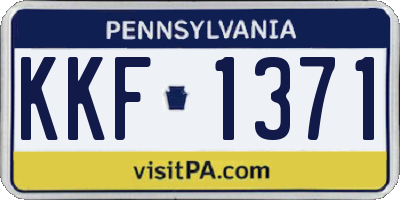 PA license plate KKF1371