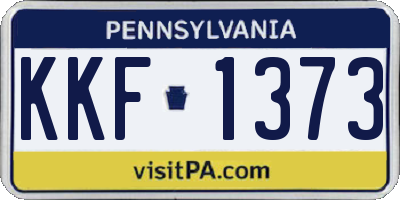 PA license plate KKF1373