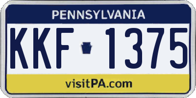 PA license plate KKF1375
