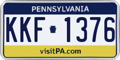 PA license plate KKF1376