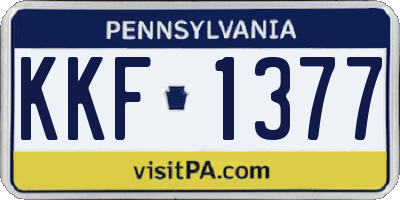 PA license plate KKF1377