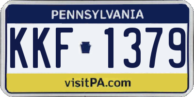 PA license plate KKF1379