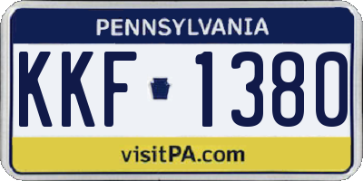 PA license plate KKF1380