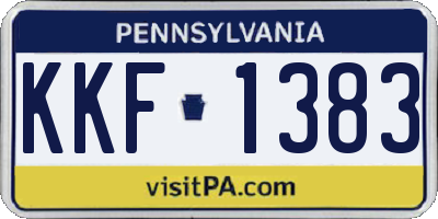 PA license plate KKF1383