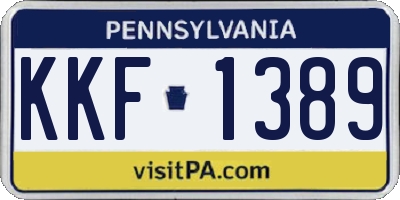 PA license plate KKF1389