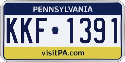 PA license plate KKF1391