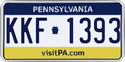 PA license plate KKF1393