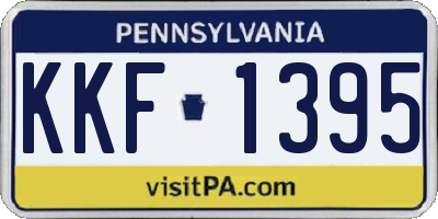 PA license plate KKF1395