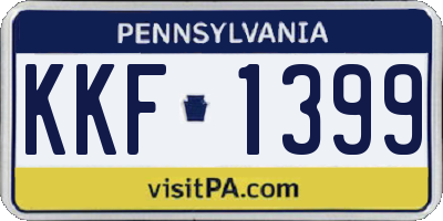 PA license plate KKF1399