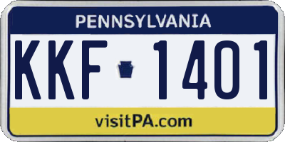 PA license plate KKF1401