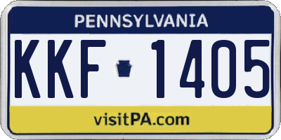 PA license plate KKF1405