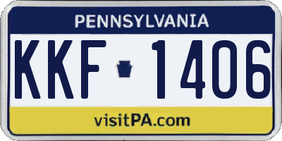 PA license plate KKF1406