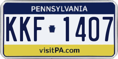 PA license plate KKF1407