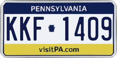 PA license plate KKF1409