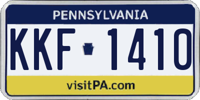 PA license plate KKF1410