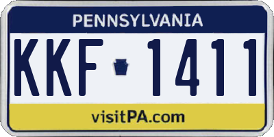 PA license plate KKF1411