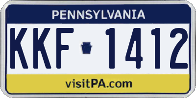 PA license plate KKF1412